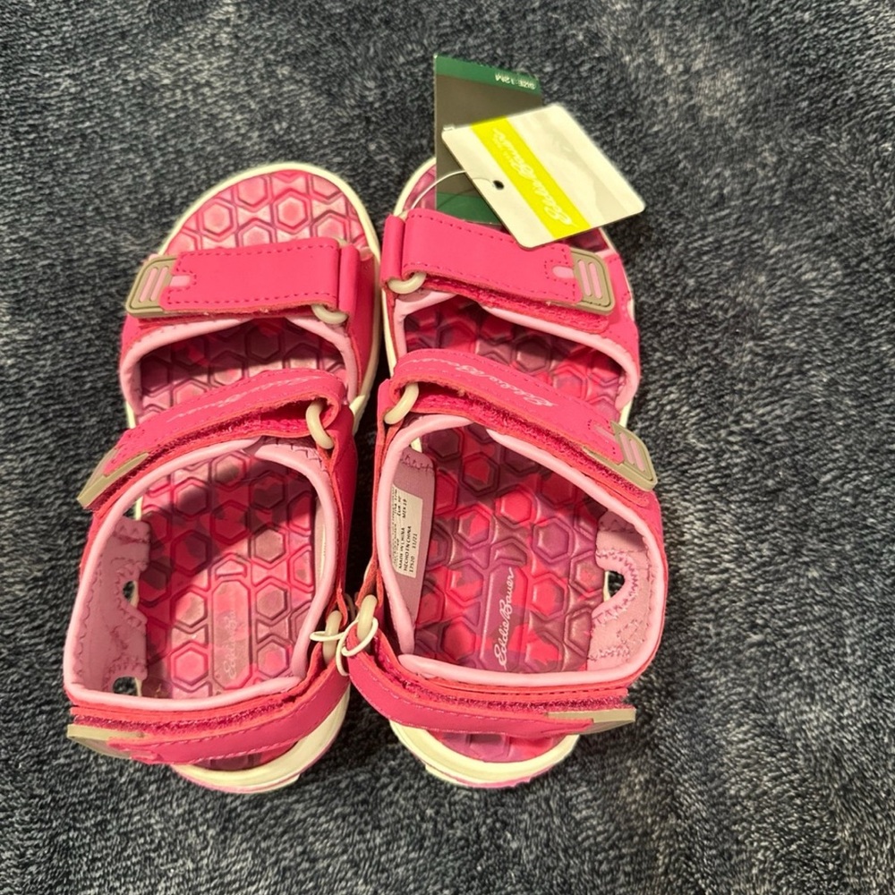 Eddie Bauer Pink Sandals with Adjustable Straps and Textured Sole